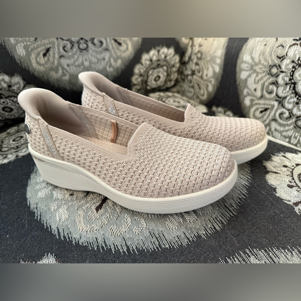 Skechers Women's Cream Slip-On Sneakers-Martha Stewart